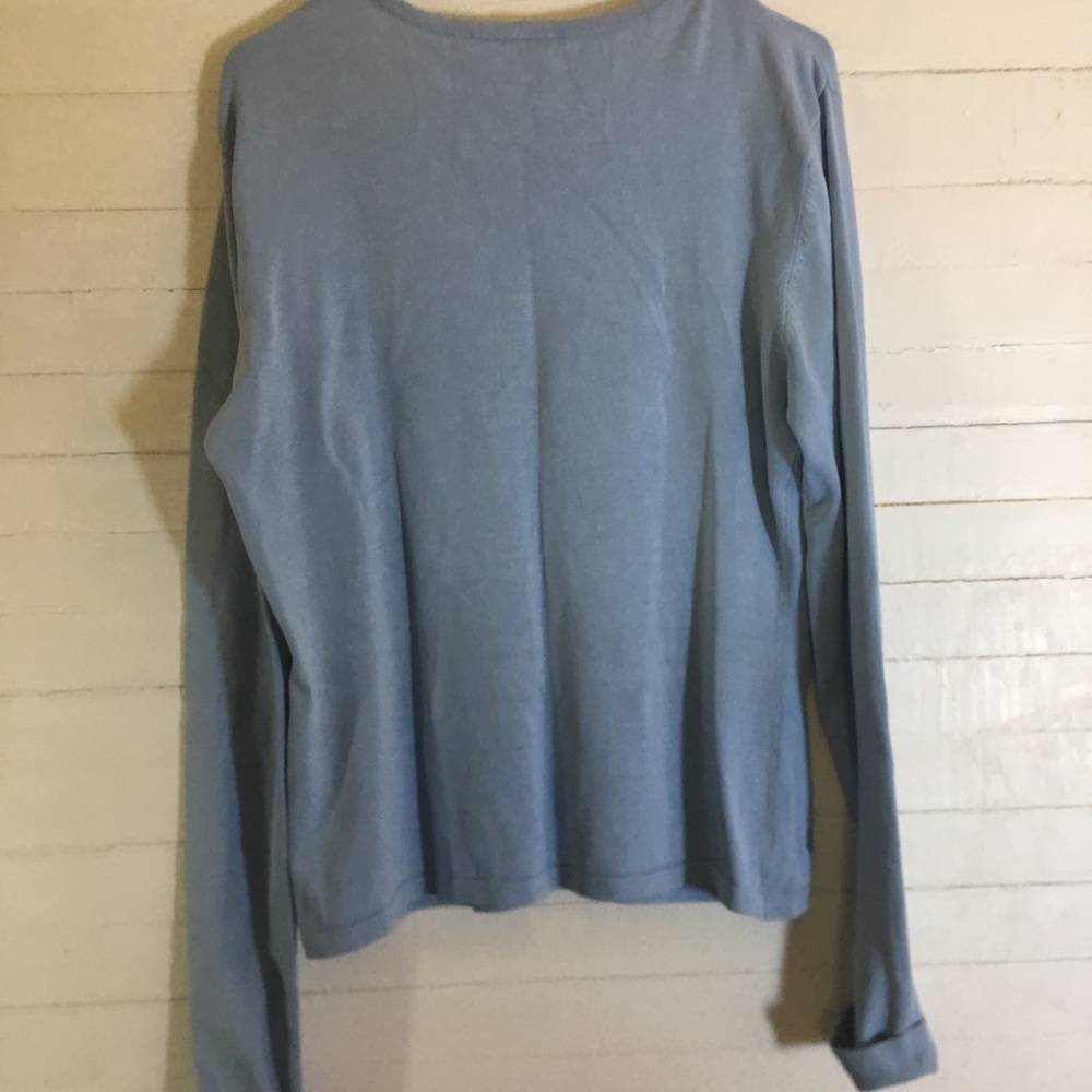 Lilly Pulitzer Classic Cardigan Light Blue Silk - Picture 2 of 8